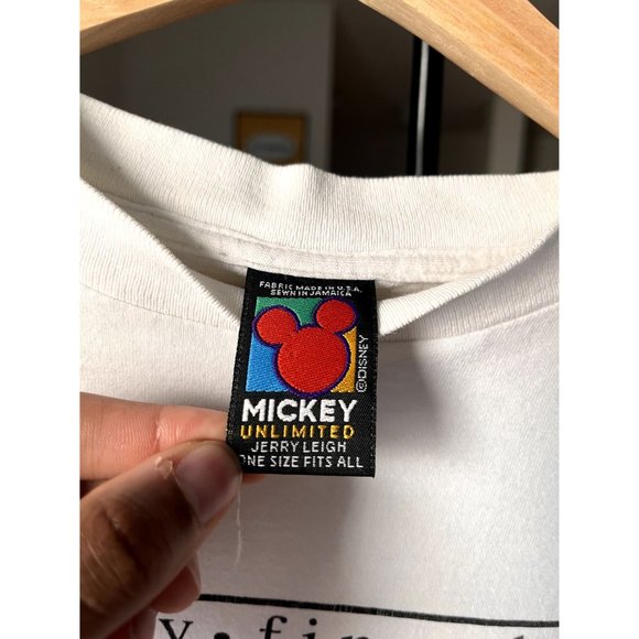 DISNEY MICKEY MOUSE VINTAGE WHITE RED T SHIRT SIZE L-XL HYPE STREETWEAR 90S Y2K - Picture 3 of 4